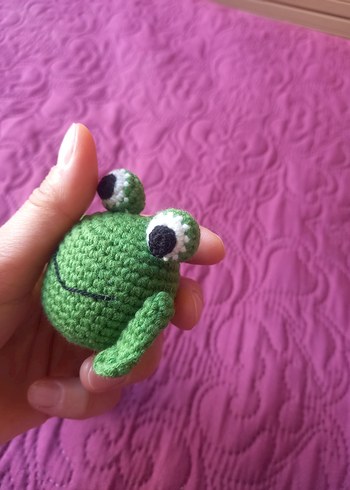 Renkli Örgü Kedi kurbağa Oyuncakları Seti anahtarlık - Görsel 5