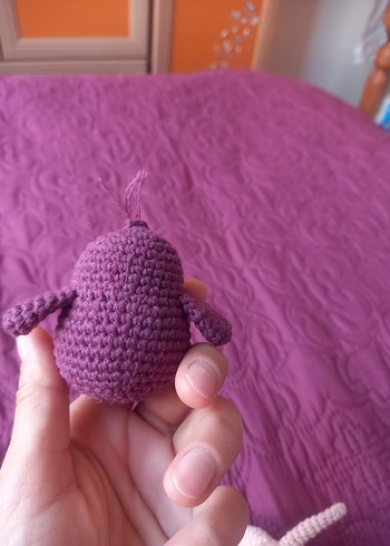 Diğer Mor Renkli El Yapımı Peluş Oyuncak kuş anahtarlık