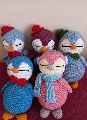 Amigurumi organik oyuncak penguen 