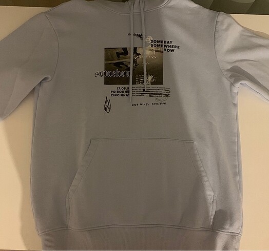 Açık mavi h&m baskılı sweatshirt