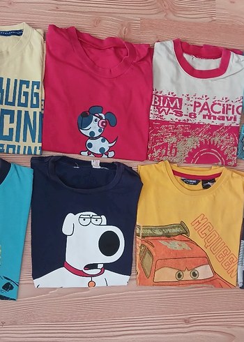 7 Yaş Beden çeşitli Renk çocuk tshirt ve şort