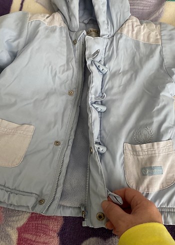 Gri Erkek Çocuk Polar Düğmeli Kaban - Görsel 3