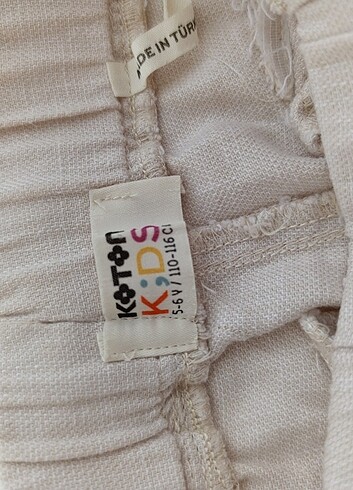 6 Yaş Beden Koton Erkek Çocuk Keten Pantalonu