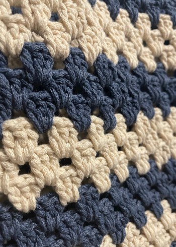 Çizgili El Örgüsü Omuz Çantası - Görsel 2