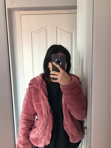 xl Beden Pembe peluş mont