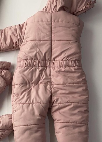 Kürklü Pembe Kız Bebek Tulumu - Görsel 2