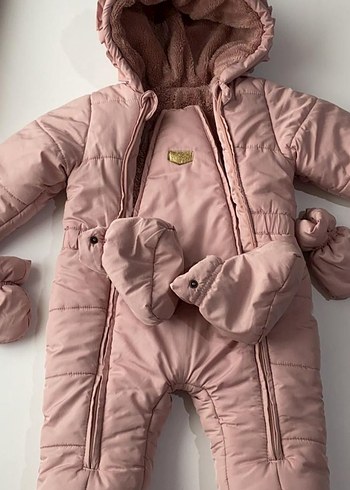 Kürklü Pembe Kız Bebek Tulumu - Görsel 5