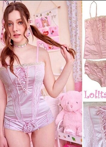 m Beden Çok şık saten Lolita lempica ürün 