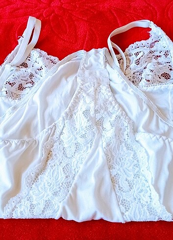 l Beden beyaz Renk Çok şık dantelli Saten BodySuit