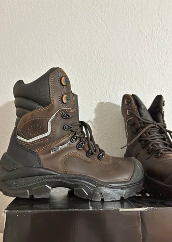 Kahverengi Deri çelik burun bot - Görsel 3