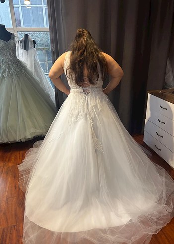 V Yaka Bohem A Kesim Uzun Gelinlik - Görsel 5