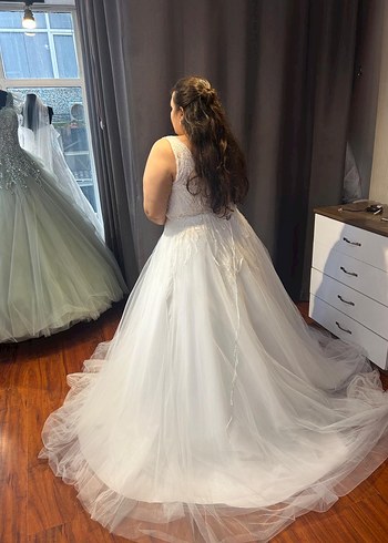 V Yaka Bohem A Kesim Uzun Gelinlik - Görsel 4