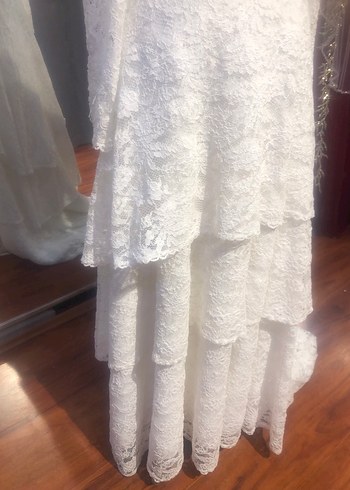 Uzun Kollu Dantel A Kesim Gelinlik - Görsel 2