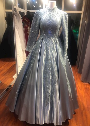 Tesettur açık yeşil abıye - Görsel 5