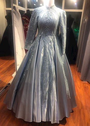 Tesettur açık yeşil abıye - Görsel 4