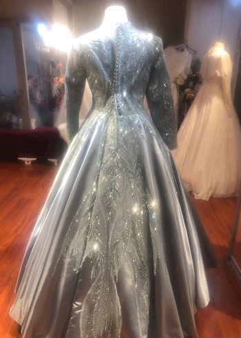 Tesettur açık yeşil abıye - Görsel 7