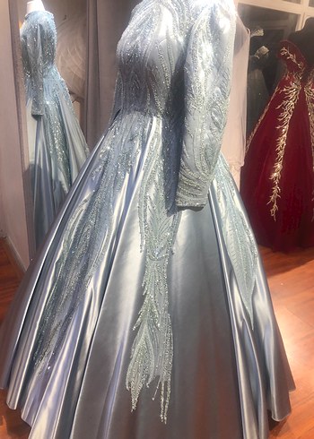 Tesettur açık yeşil abıye - Görsel 2