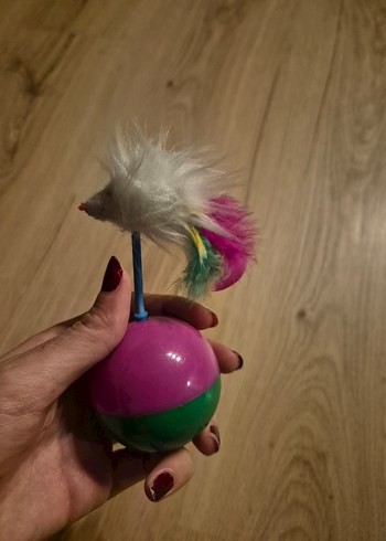 Renkli Mor Kedi Oyuncağı Tüy Detaylı - Görsel 2