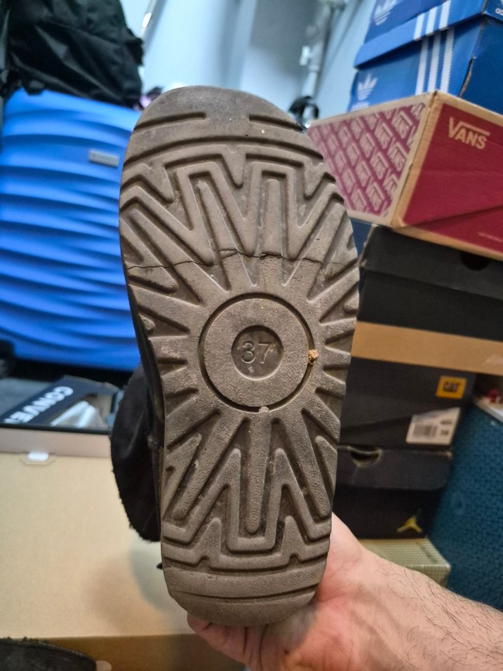 Kadın siyah Süet  peluş Bot  kurdeleli - Görsel 5