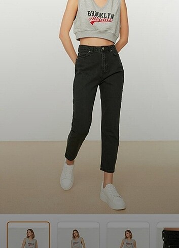 32 Beden Trendyolmilla mom jean siyah yüksek bel