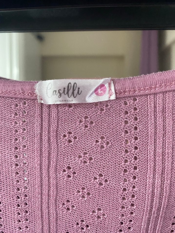 Pembe Örgü Kadın Uzun Kollu pijama - Görsel 2