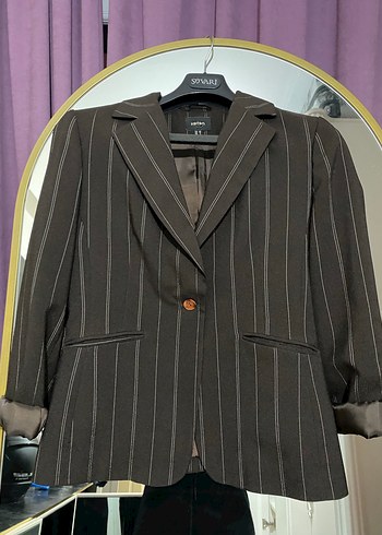 Siyah Kadın Düğmeli Blazer Ceket - Görsel 2