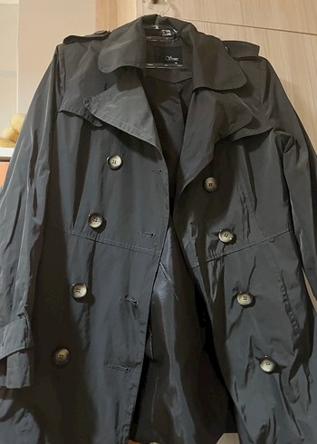 Kemerli Siyah Midi Kadın Trençkot - Görsel 4