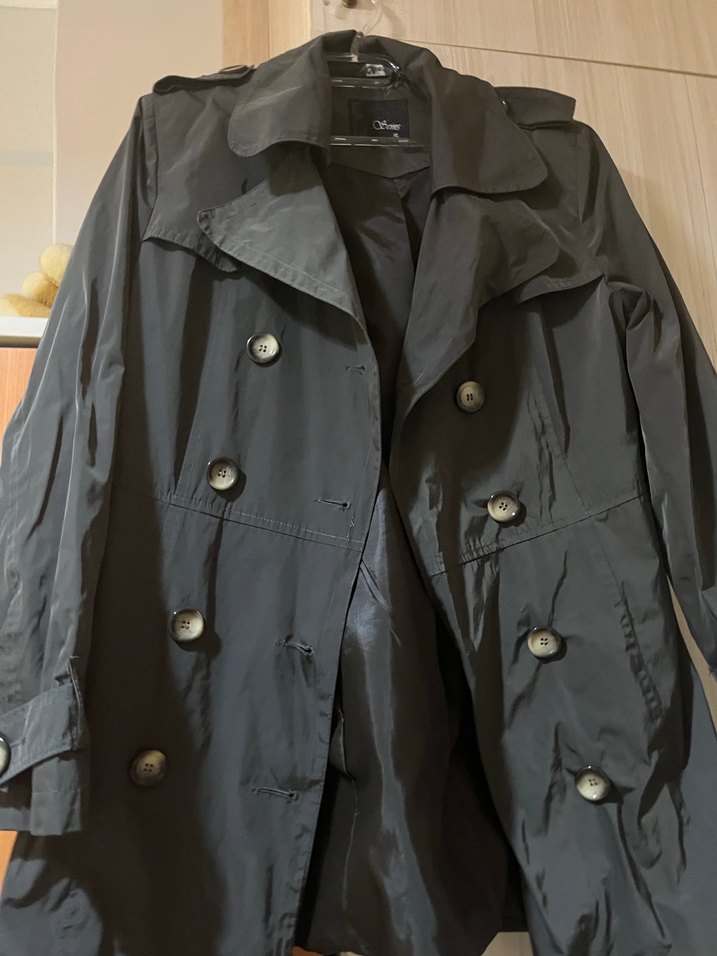 Kemerli Siyah Midi Kadın Trençkot - Görsel 4