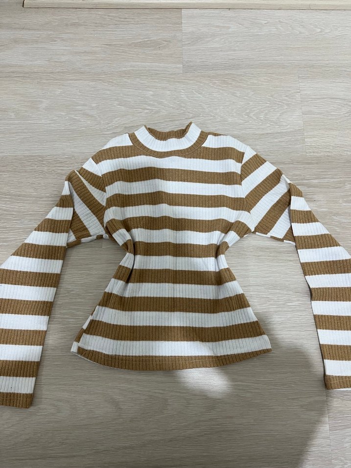 Çizgili Boğazlı Triko Kadın Kazak - Görsel 2