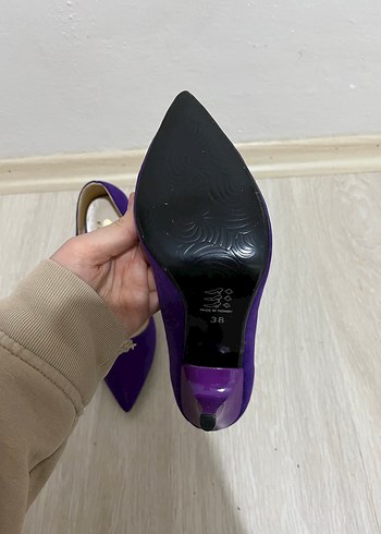 Kadın Mor Süet Stiletto Topuklu Ayakkabı - Görsel 5