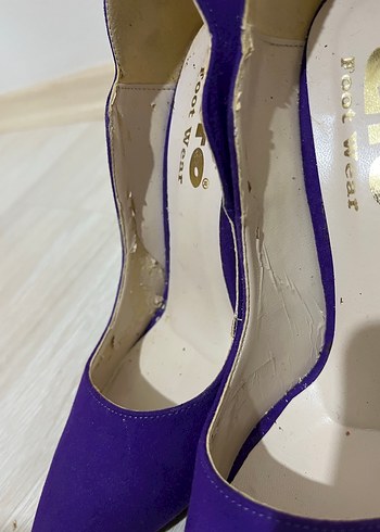 Kadın Mor Süet Stiletto Topuklu Ayakkabı - Görsel 7