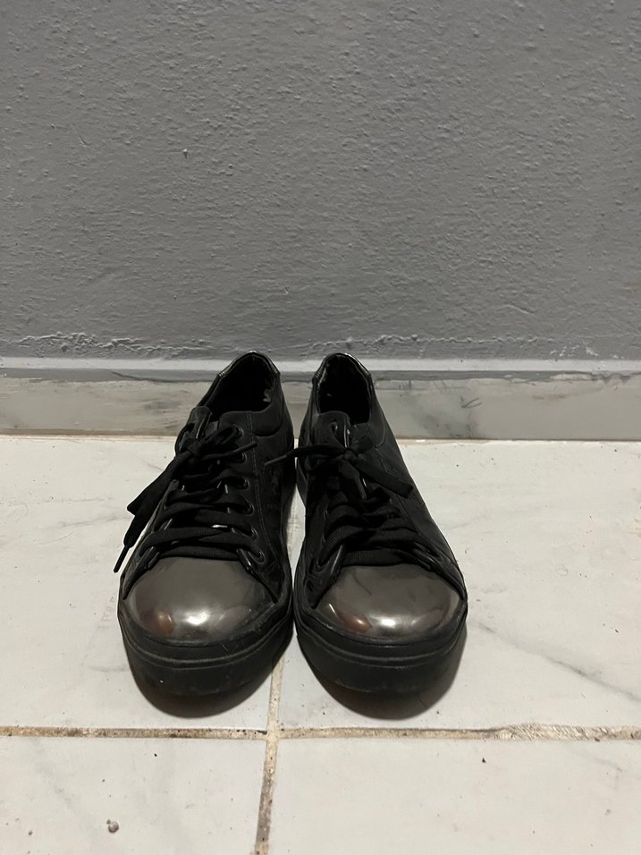 Siyah Sokak Stili Kadın Spor Ayakkabı - Görsel 2