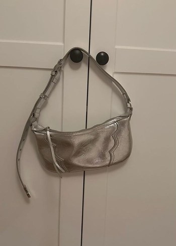 Gri Yılan Desenli Deri Kadın Çanta
