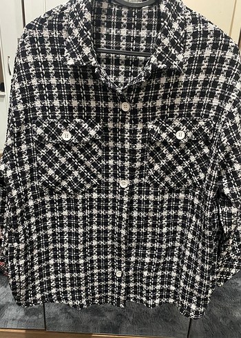 Düğmeli Uzun Kollu Ekose Kadın Gömlek - Görsel 2