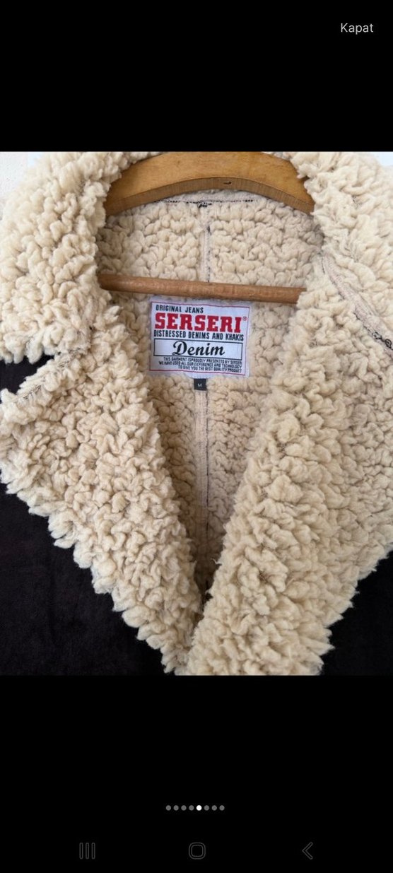 Kız Çocuk Kahverengi Süet Kürklü Ceket - Görsel 5