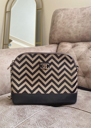 pierre Cardin çanta Kahverengi Zebra Desenli Deri Kadın Çanta