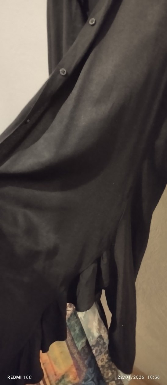 Kadın Siyah Uzun Kollu Gotik Uzun Elbise - Görsel 3