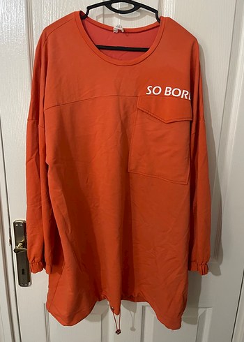 Defacto Turuncu Oversize Bisiklet Yaka Tunik