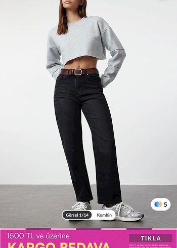 38 Beden Kadın Siyah Regular Fit Kot Pantolon