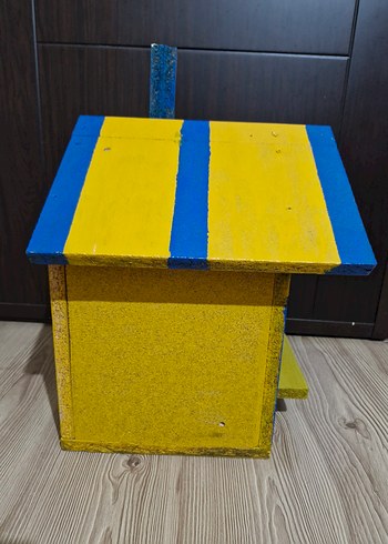 Renkli Ahşap Kuş/ kedi  Evi Oyuncağı - Görsel 6