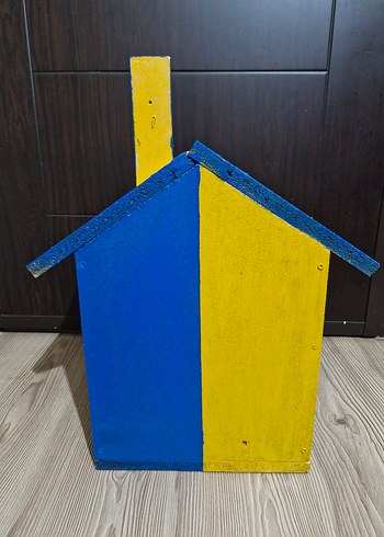 Renkli Ahşap Kuş/ kedi  Evi Oyuncağı - Görsel 4