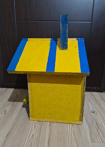 Renkli Ahşap Kuş/ kedi  Evi Oyuncağı - Görsel 5