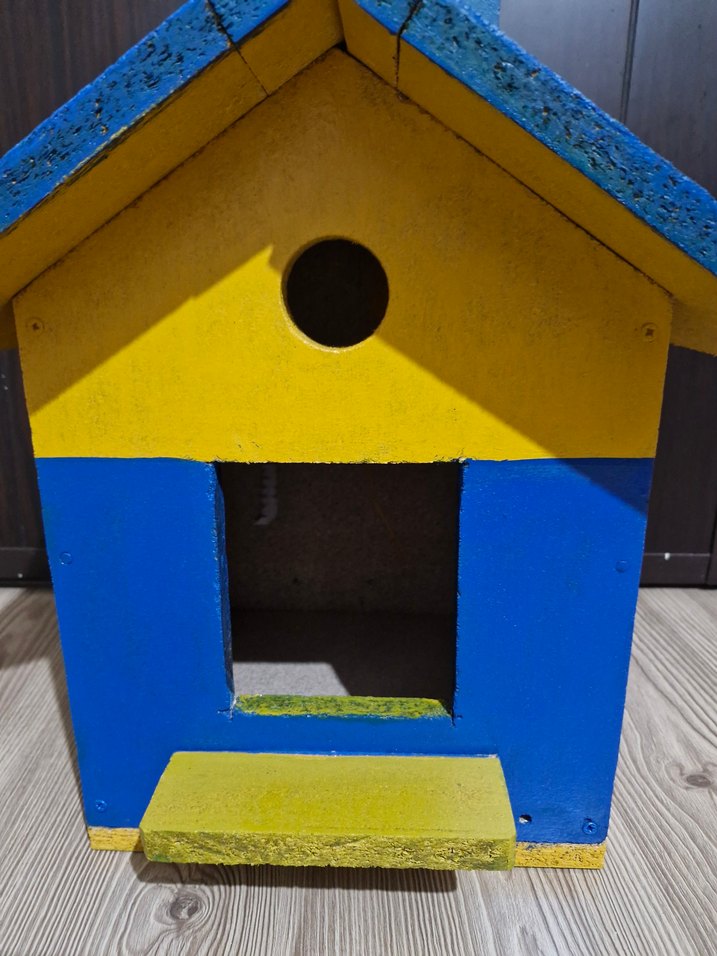 Renkli Ahşap Kuş/ kedi  Evi Oyuncağı - Görsel 3