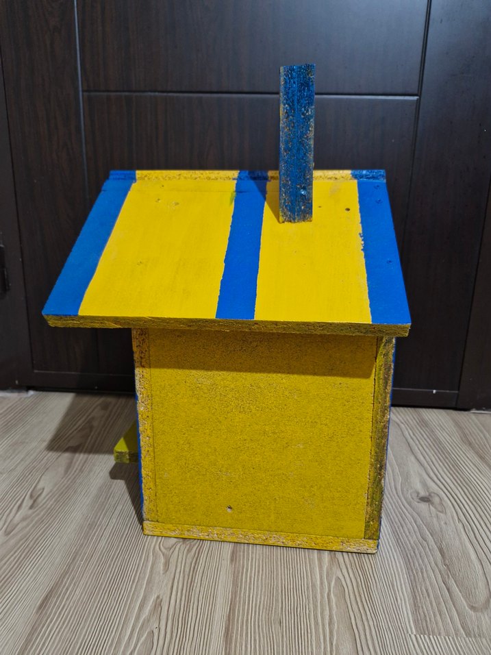 Renkli Ahşap Kuş/ kedi  Evi Oyuncağı - Görsel 5