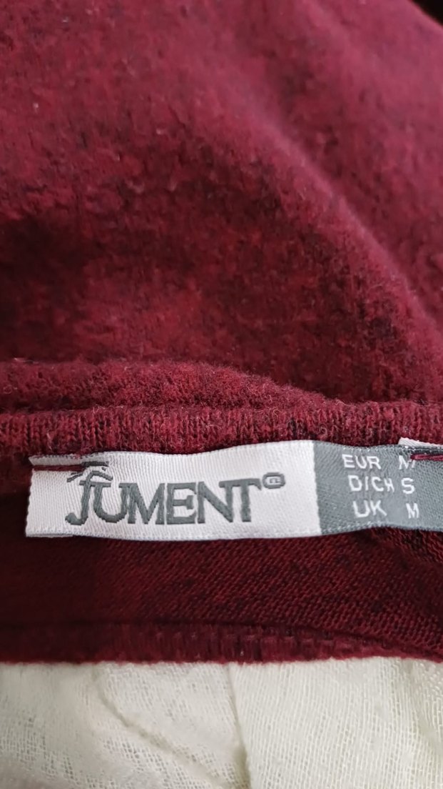 Bordo Yuvarlak Yaka Kadın bluz - Görsel 5