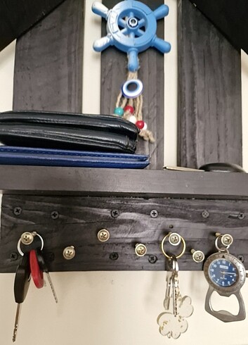 El emeği özel tasarım 2'li  anahtarlık ve raf takımı - Görsel 5