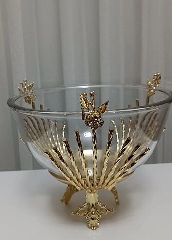 Gold cam yuvarlak kase büyük Sunumluk 