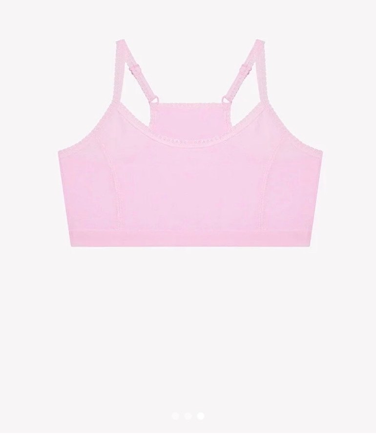 Kız Çocuk Dantelli İnce Askılı Pembe Atlet - Görsel 2