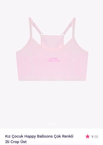 Kız Çocuk Dantelli İnce Askılı Pembe crop Atlet - Görsel 2