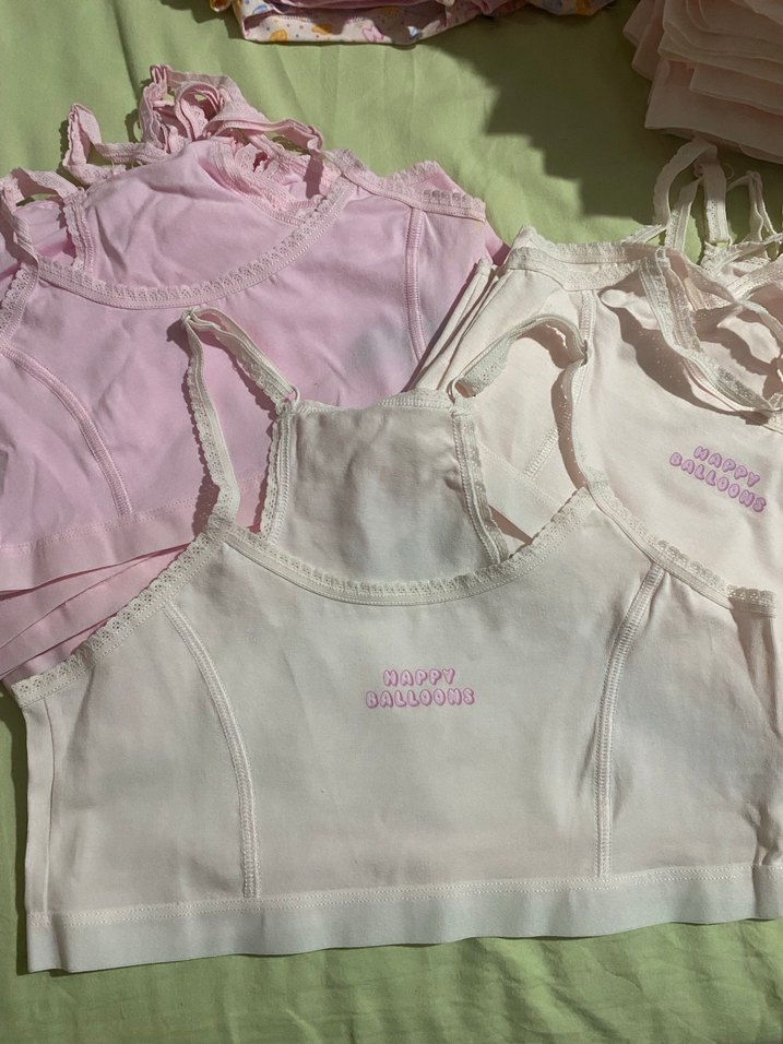 Kız Çocuk Dantelli İnce Askılı Pembe crop Atlet - Görsel 4